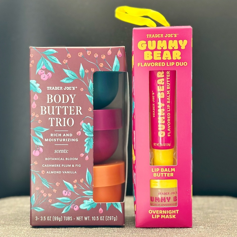 Trader Joe’s Beauty Bundle | Body Butter Trio + Gummy Bear Lip Duo | New